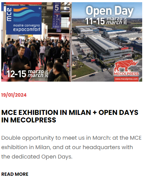 MCE EXHIBITION 2024 AND OPEN DAYS IN MECOLPRESS